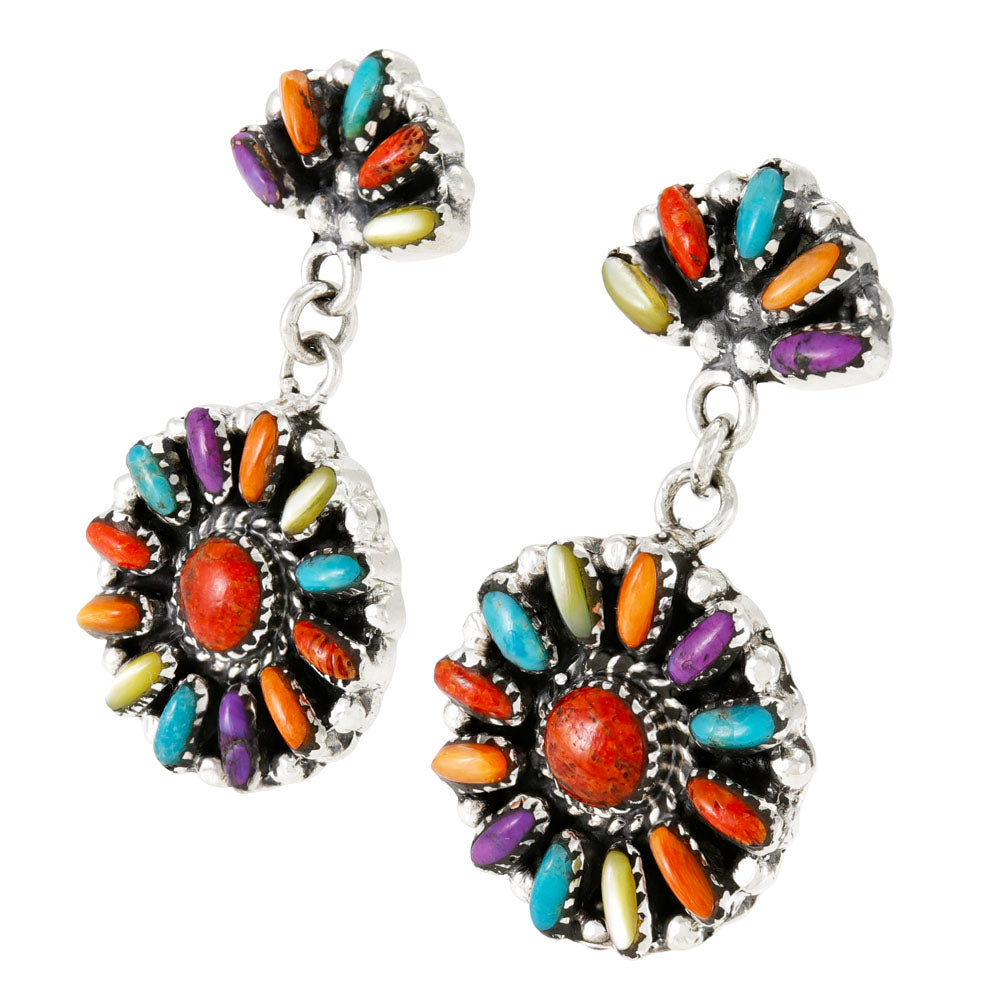Multi Gemstones Earrings Sterling Silver E1509-C71