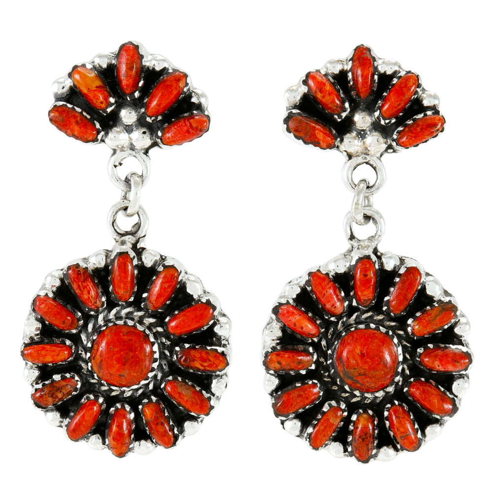 Coral Earrings Sterling Silver E1509-C74