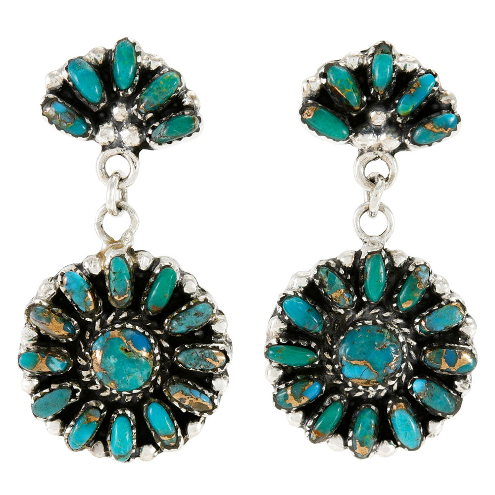 Matrix Turquoise Earrings Sterling Silver E1509-C84