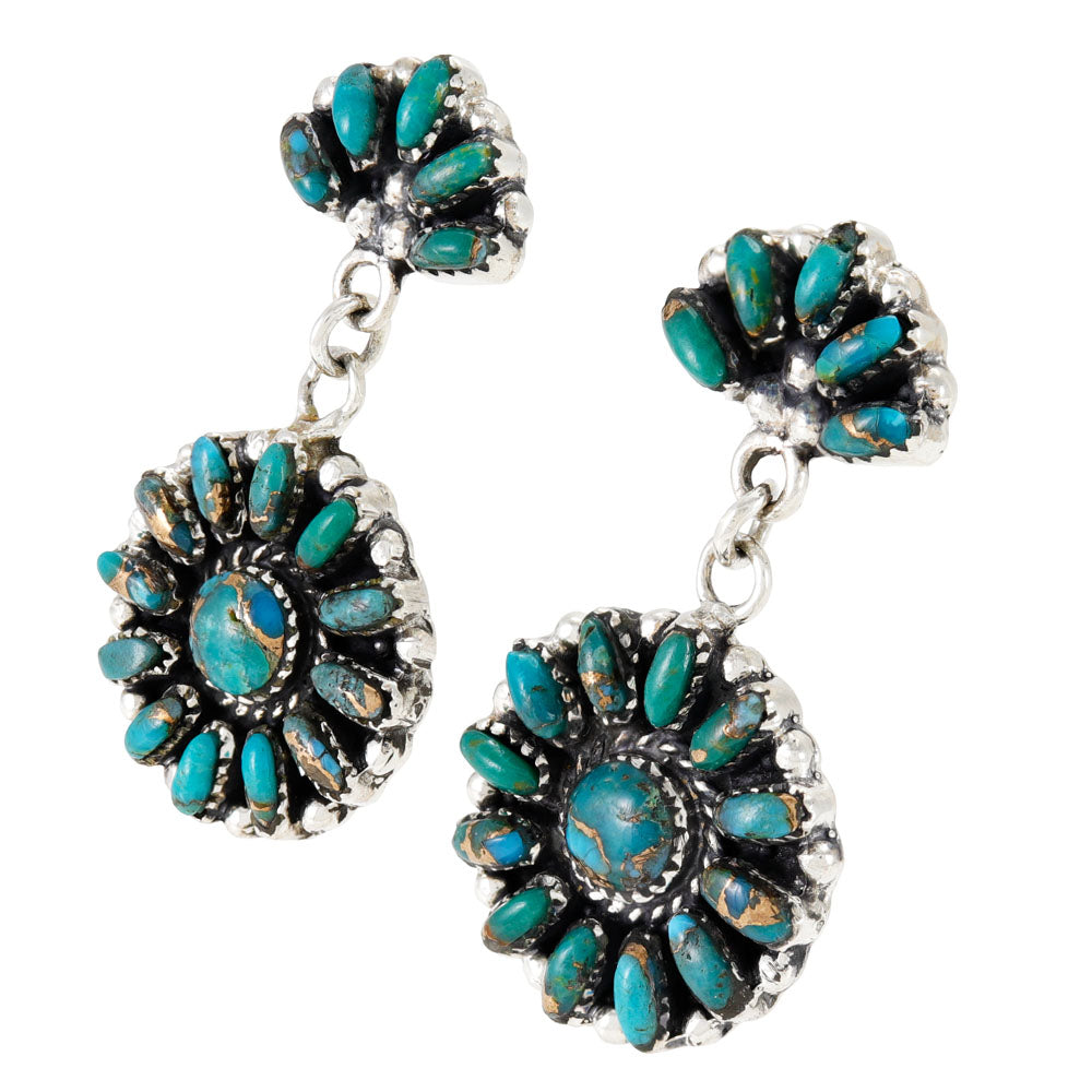 Matrix Turquoise Earrings Sterling Silver E1509-C84