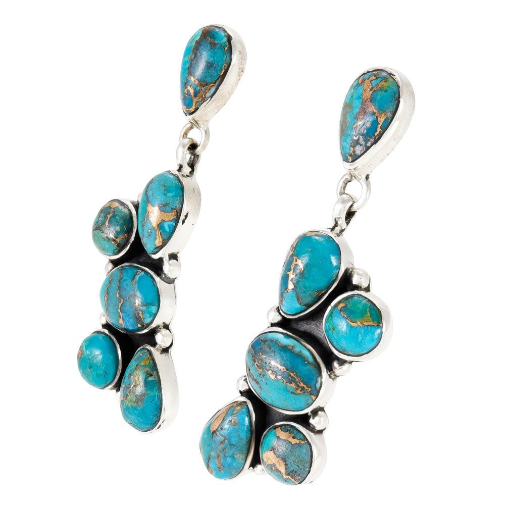 Matrix Turquoise Earrings Sterling Silver E1510-C84