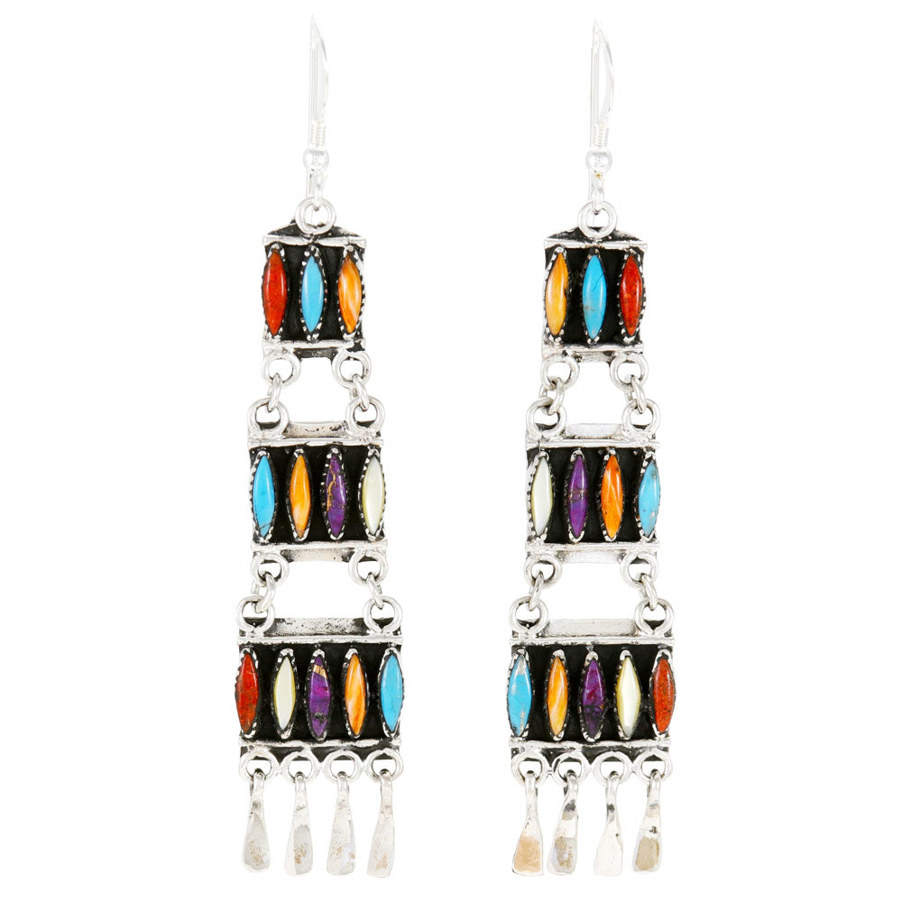 Multi Gemstones Earrings Sterling Silver E1511-C71
