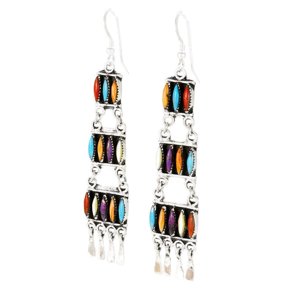 Multi Gemstones Earrings Sterling Silver E1511-C71