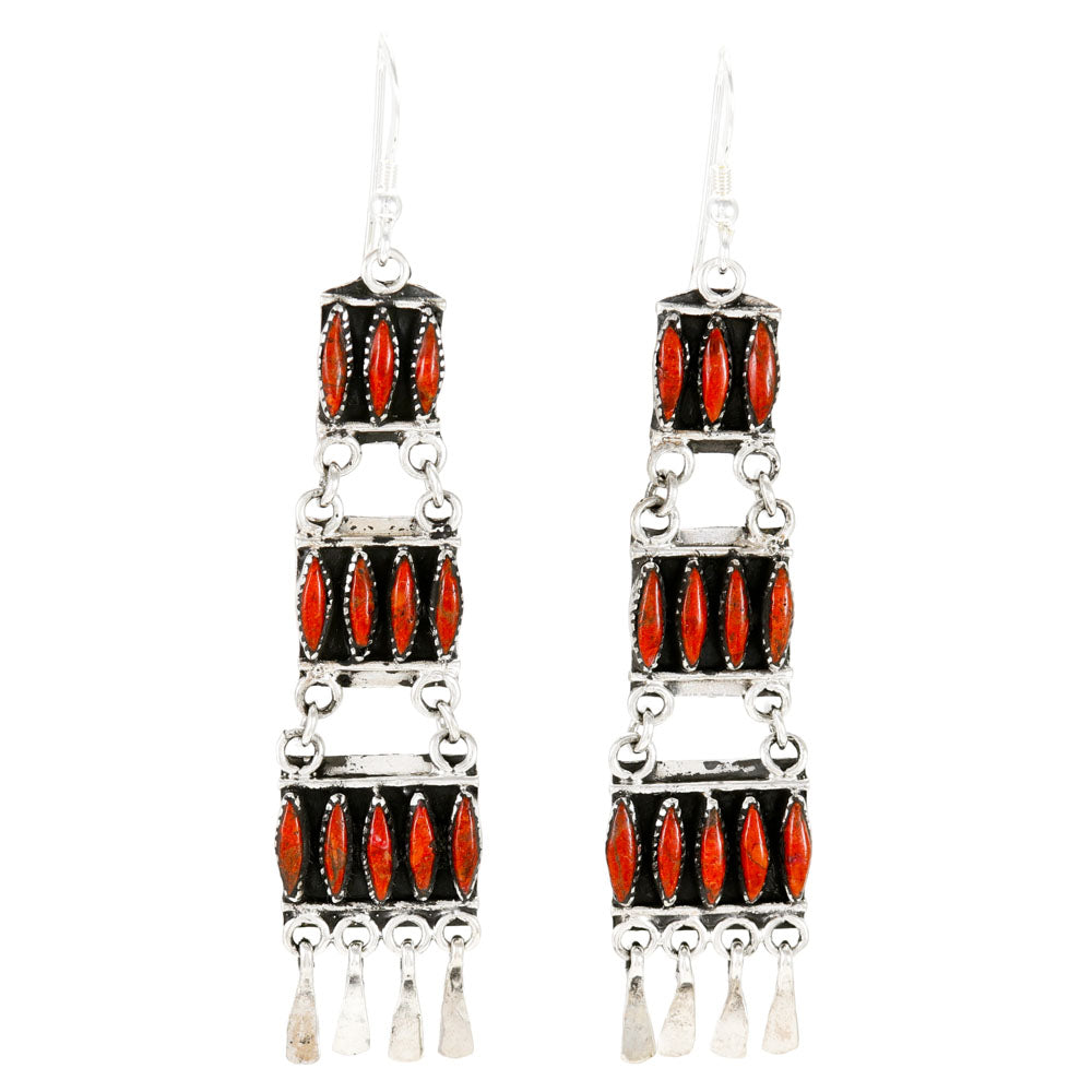 Coral Earrings Sterling Silver E1511-C74