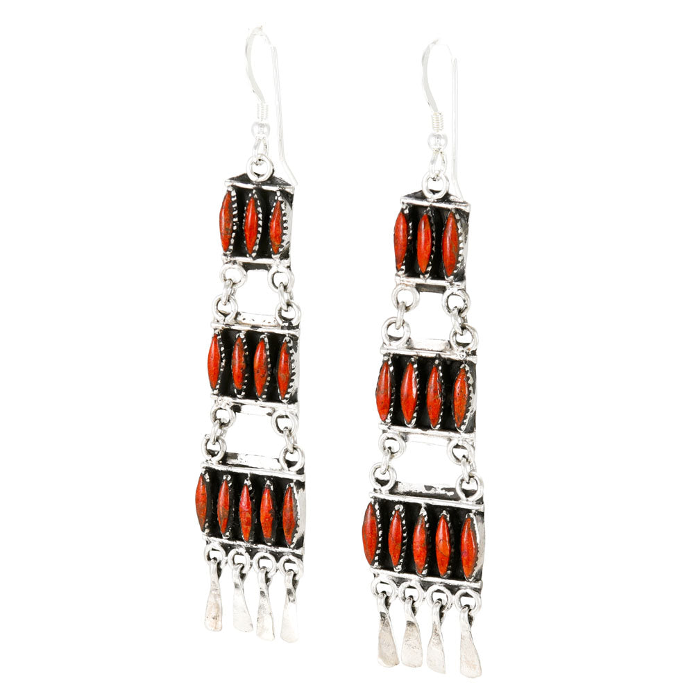 Coral Earrings Sterling Silver E1511-C74