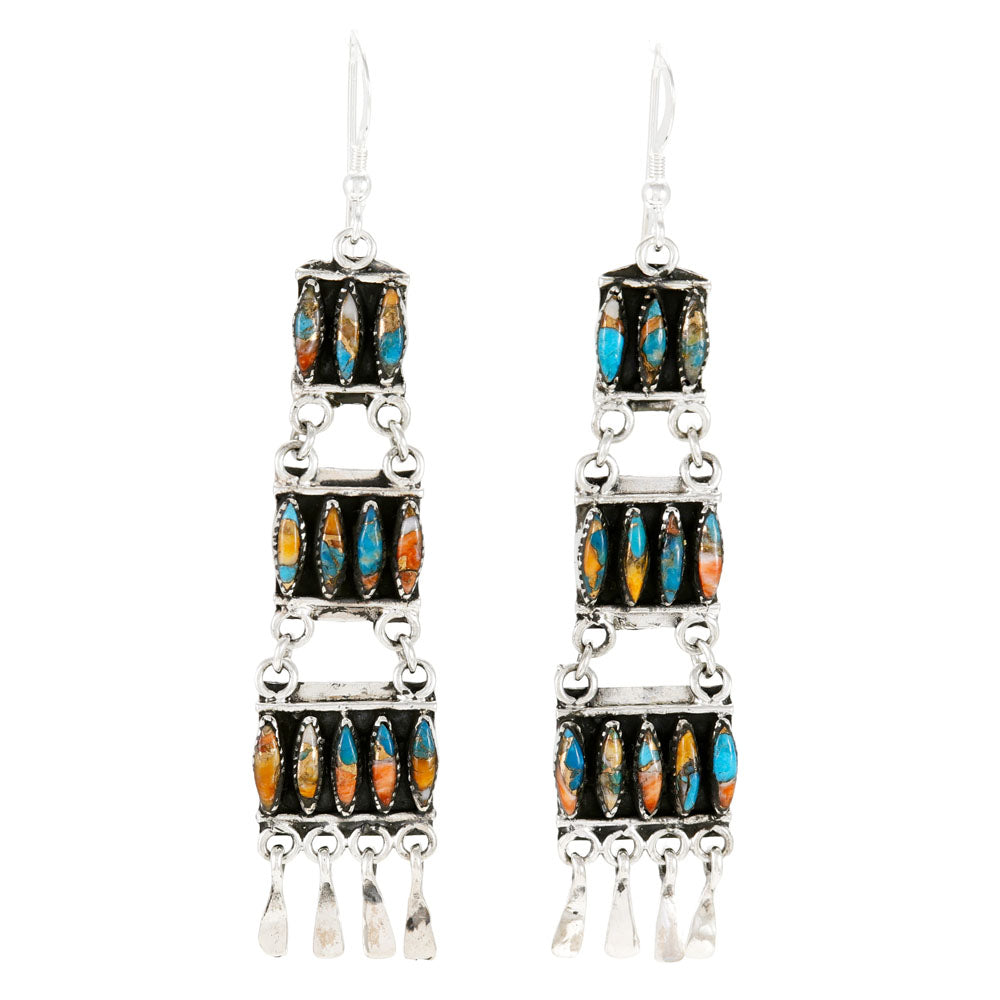 Spiny Turquoise Earrings Sterling Silver E1511-C89