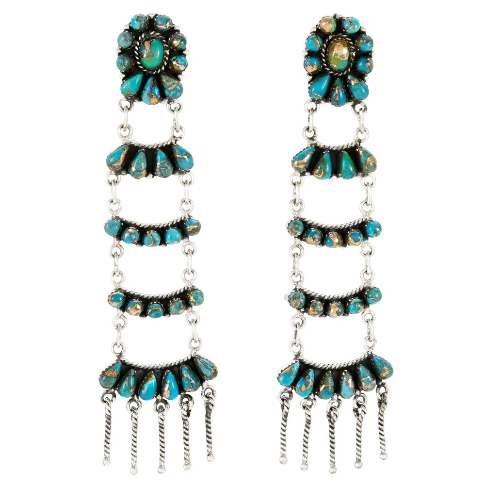 Matrix Turquoise Earrings Sterling Silver E1512-C84