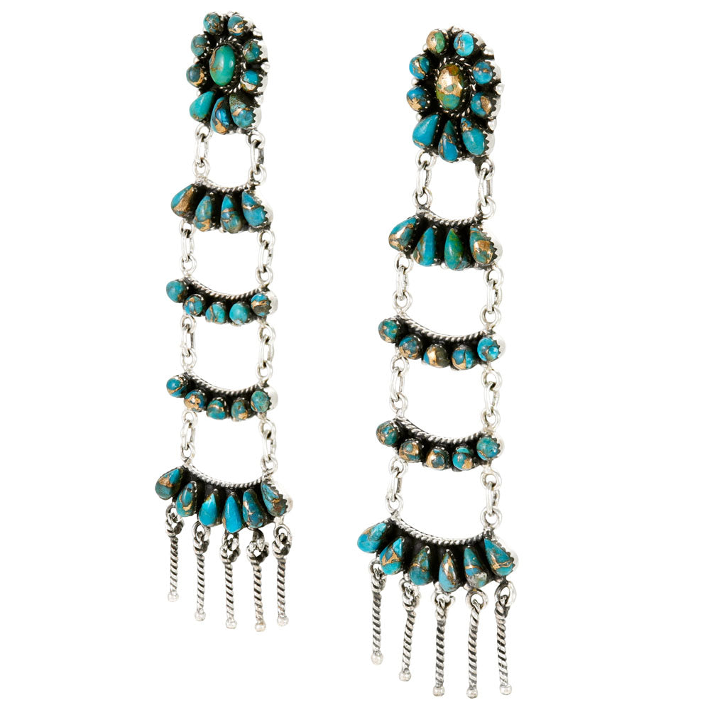 Matrix Turquoise Earrings Sterling Silver E1512-C84