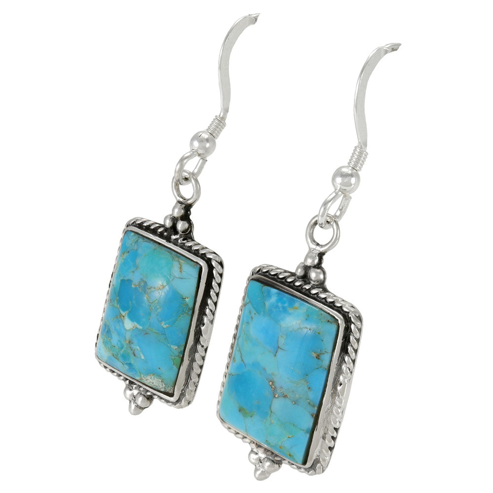 Turquoise Earrings Sterling Silver E1513-C75