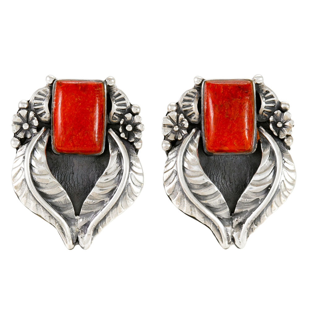 Coral Earrings Sterling Silver E1514-C74