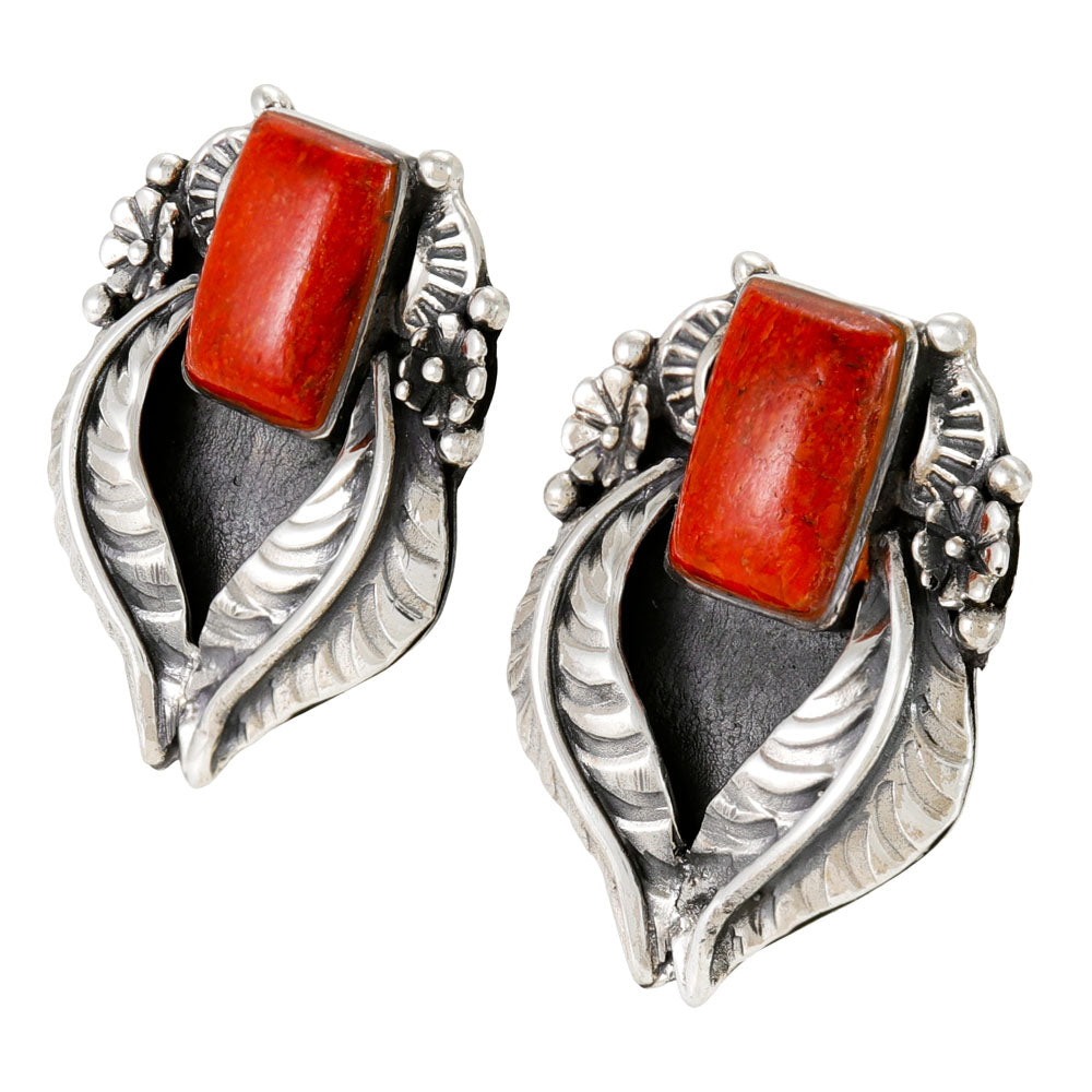 Coral Earrings Sterling Silver E1514-C74