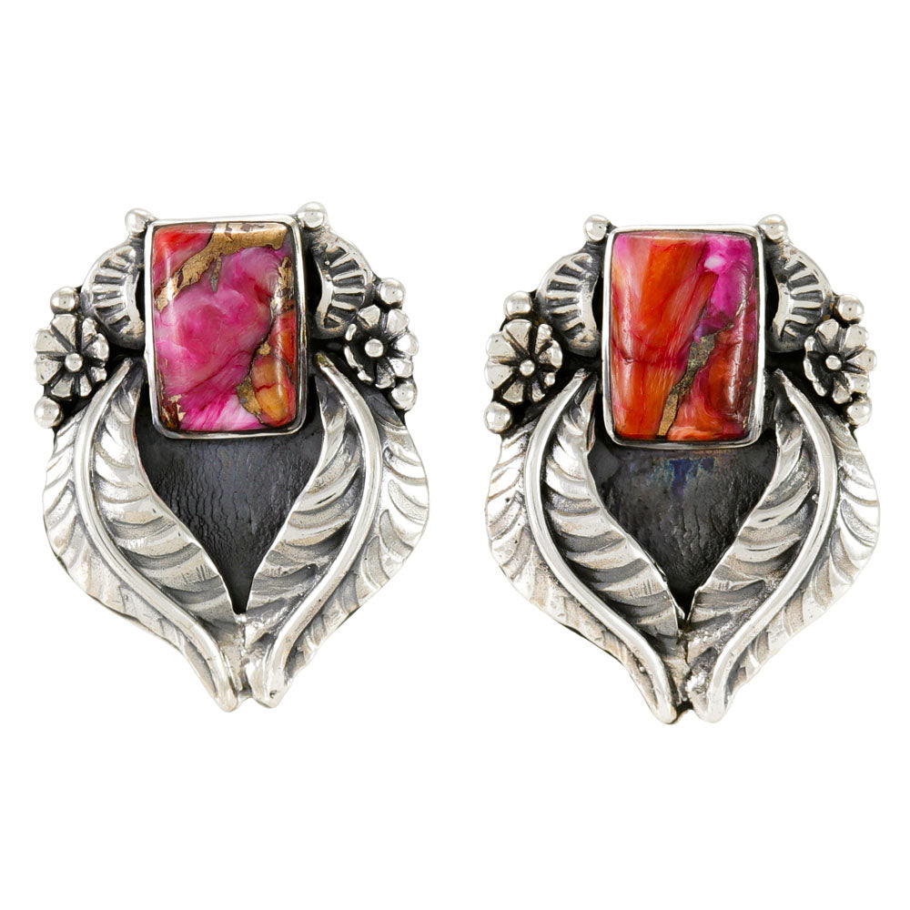 Plum Spiny Earrings Sterling Silver E1514-C92