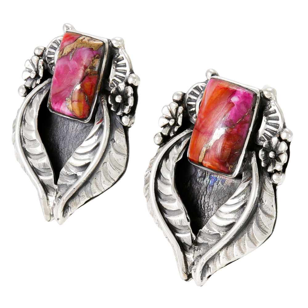 Plum Spiny Earrings Sterling Silver E1514-C92