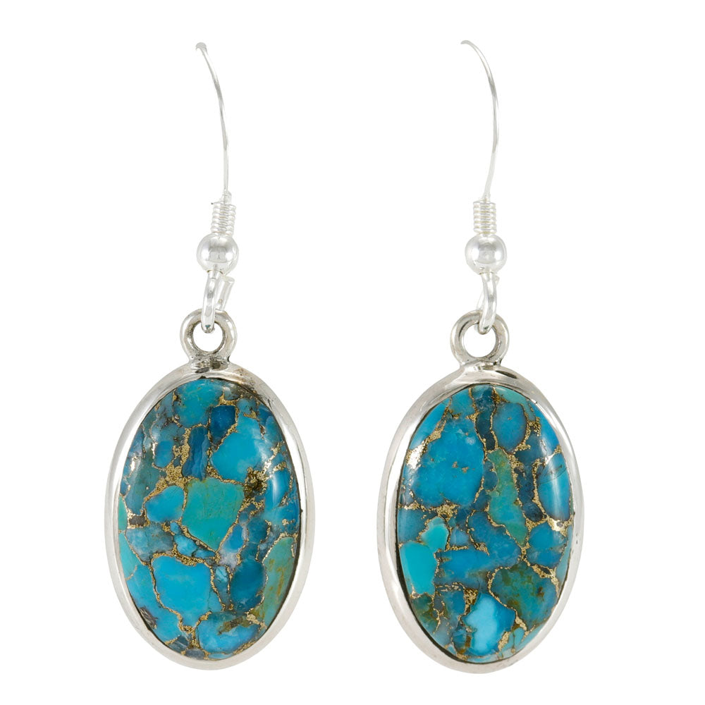Matrix Turquoise Earrings Sterling Silver E1516-C84