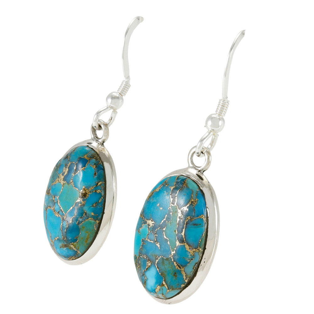 Matrix Turquoise Earrings Sterling Silver E1516-C84
