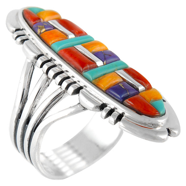 Multi Gemstone Ring Sterling Silver R2096-LG-C51