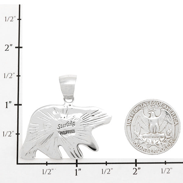 Sterling Silver Bear Pendant Multicolor P3052-C00