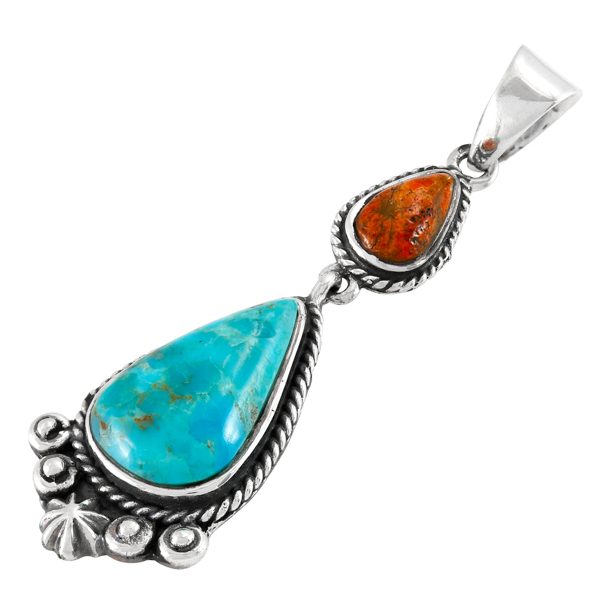 Sterling Silver Dangle Pendant Multicolor P3061-C86