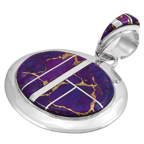 Purple Turquoise Pendant Sterling Silver P3082-LG-C07