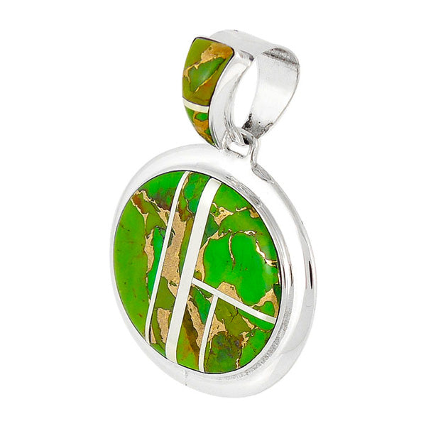 Green Turquoise Pendant Sterling Silver P3082-LG-C06