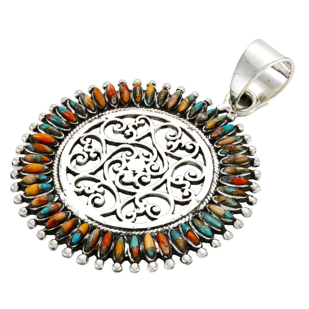 Sterling Silver Pendant Spiny Turquoise P3085-C89