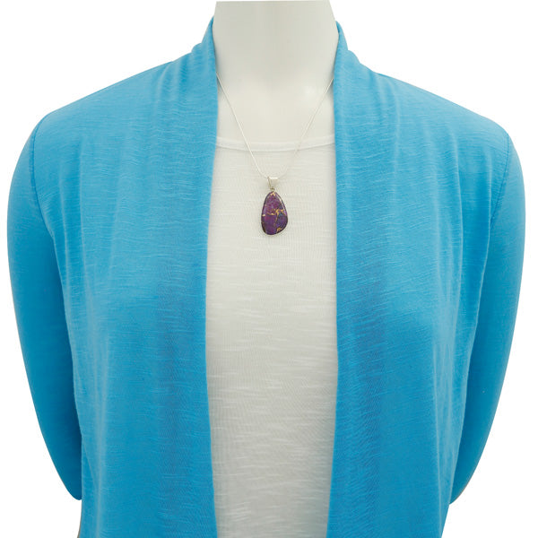 Purple Turquoise Pendant Sterling Silver P3102-LG-C77