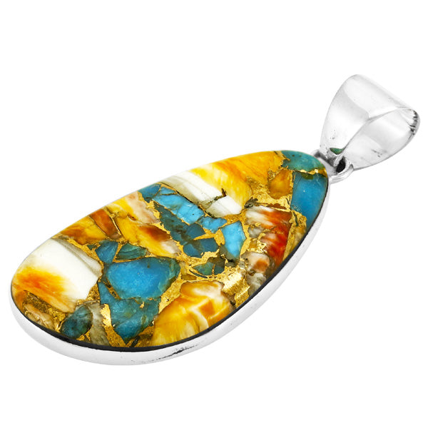 Spiny Turquoise Pendant Sterling Silver P3102-LG-C89