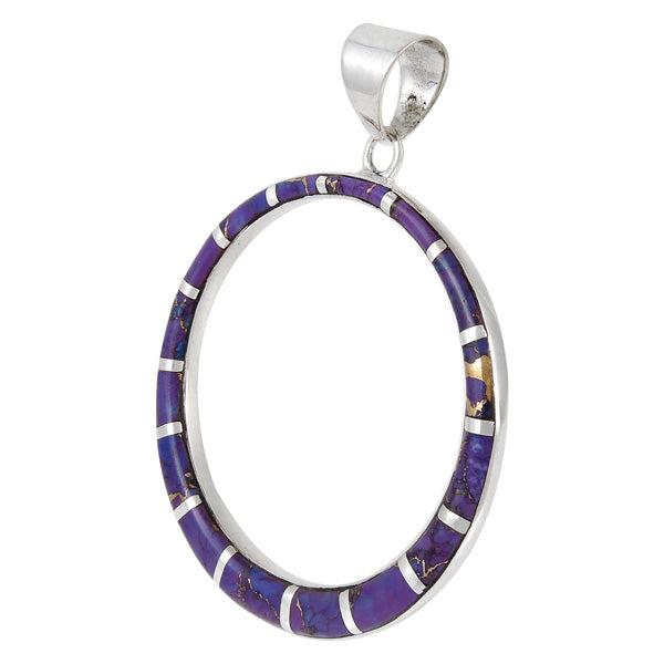 Sterling Silver Pendant Purple Turquoise P3124-C07