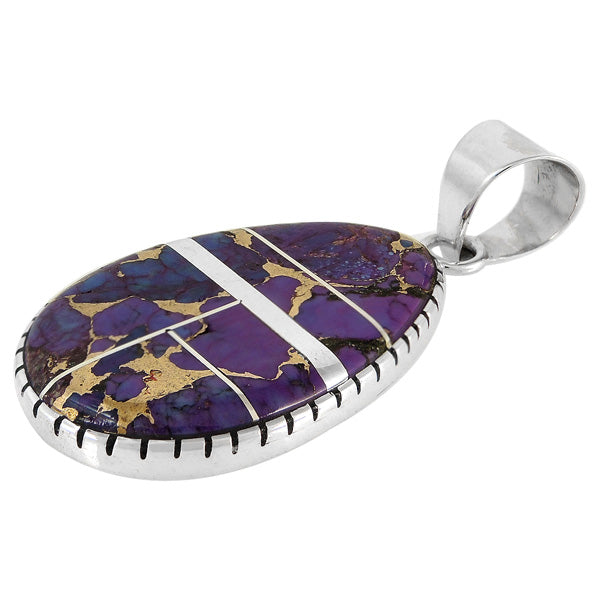 Sterling Silver Pendant Purple Turquoise P3131-C07