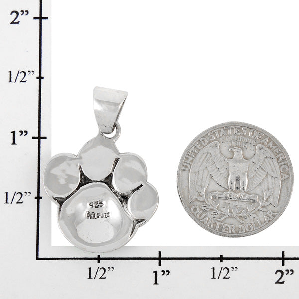 Sterling Silver Paw Pendant Multicolor P3178-C71