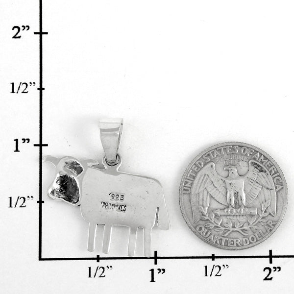 Cow Pendant Turquoise Sterling Silver P3231-C05