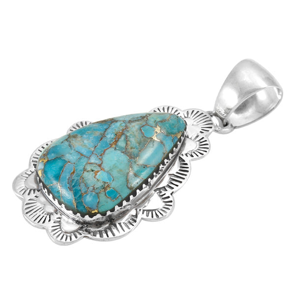 Sky Matrix Turquoise Pendant Sterling Silver P3261-C94