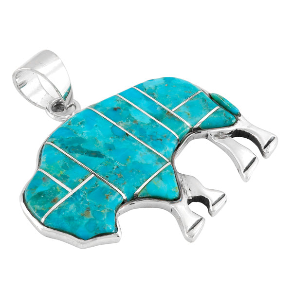 Buffalo Turquoise Pendant Sterling Silver P3305-C05