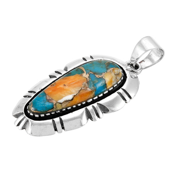 Spiny Turquoise Pendant Sterling Silver P3320-C89
