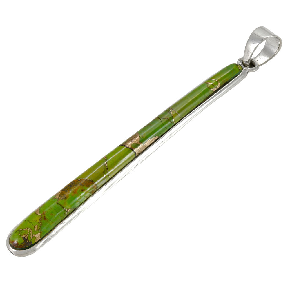 Sterling Silver Pendant Green Turquoise P3324-C76