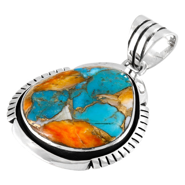 Spiny Turquoise Sterling Silver Pendant P3334-C89