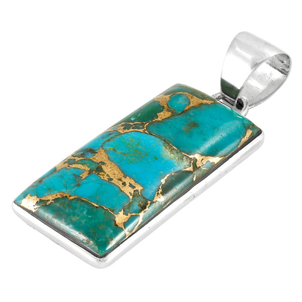 Matrix Turquoise Sterling Silver Pendant P3335-C84