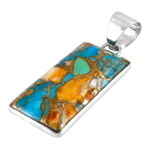 Spiny Turquoise Sterling Silver Pendant P3335-C89