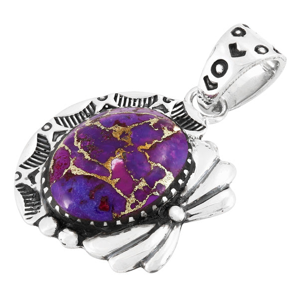 Purple Turquoise Pendant Sterling Silver P3340-C77