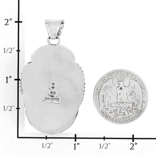 Matrix Turquoise Pendant Sterling Silver P3344-C84