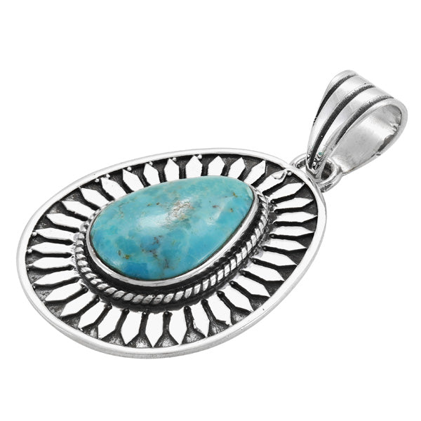 Sterling Silver Pendant Turquoise P3352-C75