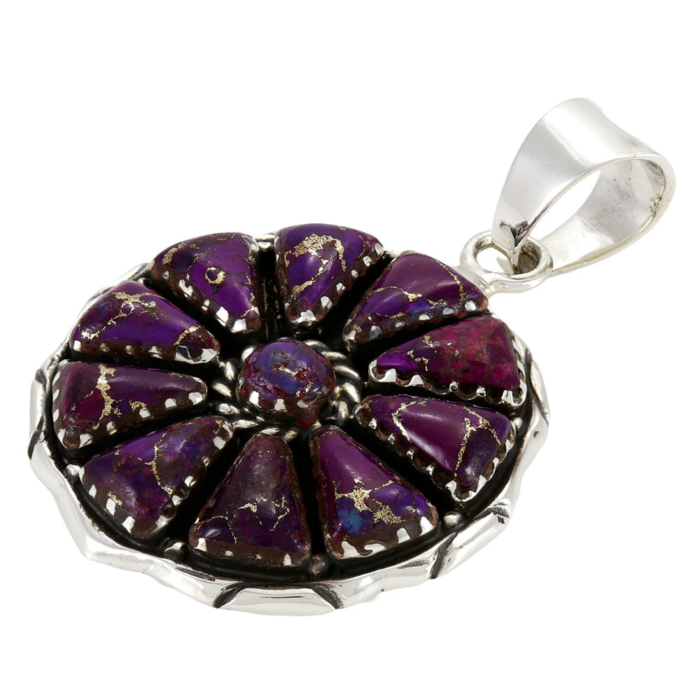 Purple Turquoise Pendant Sterling Silver P3354-C77
