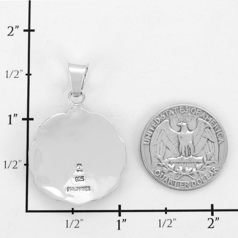 Coral Pendant Sterling Silver P3354-C74