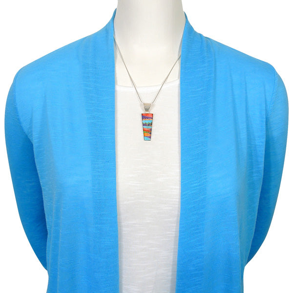 Sterling Silver Pendant & Earrings Set Multicolor PE4012-C30