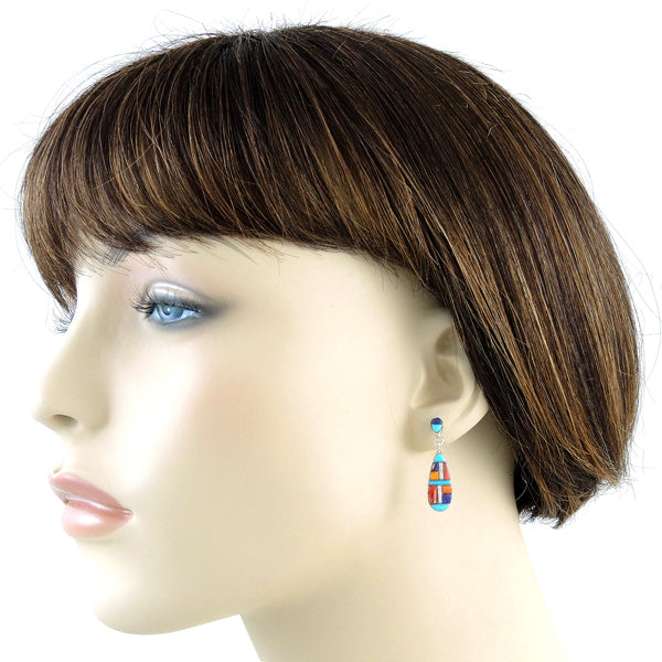 Sterling Silver Pendant & Earrings Set Multicolor PE4014-C51