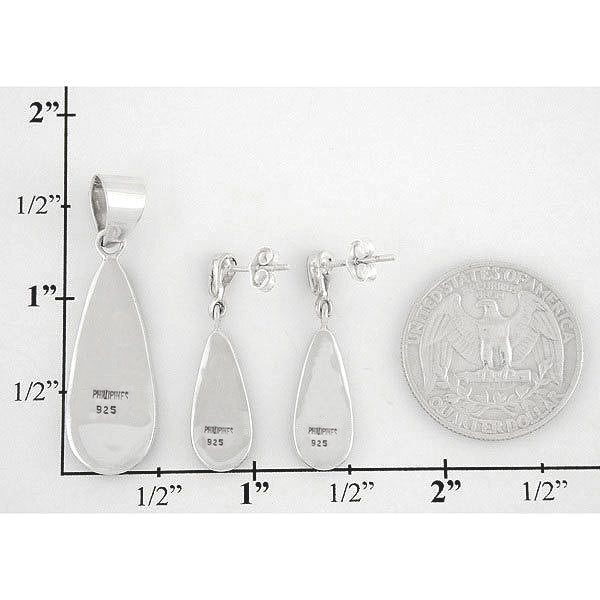 Coral Pendant & Earrings Set Sterling Silver PE4014-C26