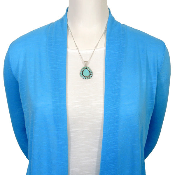Sterling Silver Pendant & Earrings Set Turquoise PE4024-SM-C75