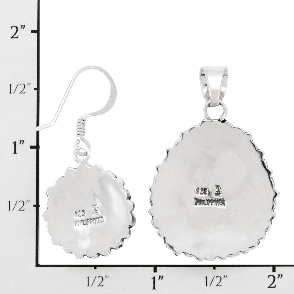 Sterling Silver Pendant & Earrings Set Turquoise PE4024-SM-C75