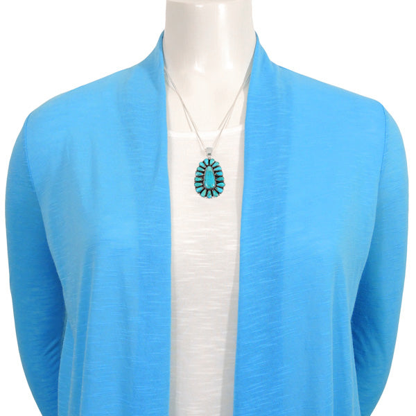 Sterling Silver Pendant & Earrings Set Turquoise PE4029-C75