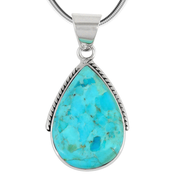 Turquoise Pendant Sterling Silver P3075-BAIL-C75